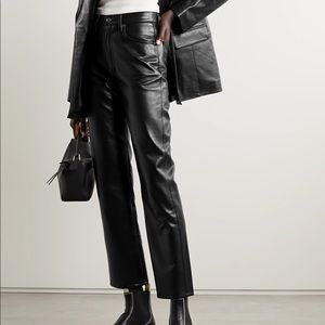 AGOLDE 90s Pinch Waist high rise recycled leather pants, size 23 Black